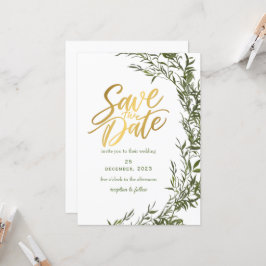 Grüne Romantische Save the Date Einladung