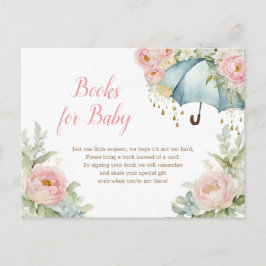 Grüne Rosa Blumenbücher für Baby Postkarte