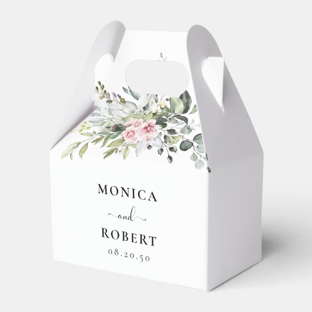 Grüne Rosa Gastgeschenk Hochzeit Box Geschenkschachtel (Vorderseite)