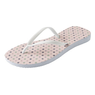 Grüne, rosa, lila, blaue Punkte Flip Flops
