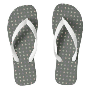 Grüne, rosa, lila, blaue Punkte Flip Flops