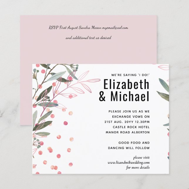 Grüne Rosa Moderne Hochzeit (Vorne/Hinten)