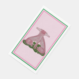 Grüne rosa Staffordshire Hunde Papier Handtücher Serviette