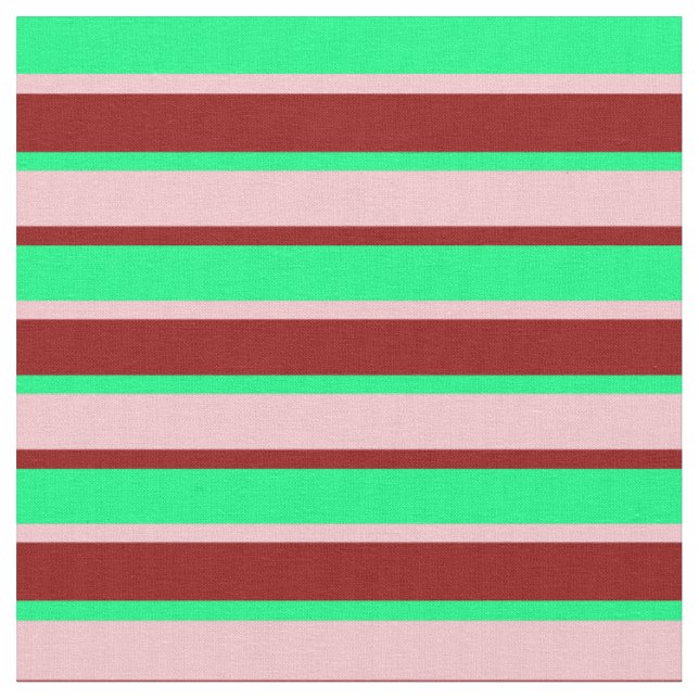 Grüne, rosa und dunkelrote Linien Stoff (Nahaufnahme)
