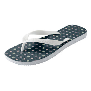 Grüne, rosa, violette, blaue Punkte Flip Flops