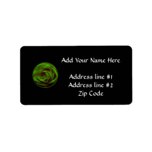 Grüne Rose Adressaufkleber