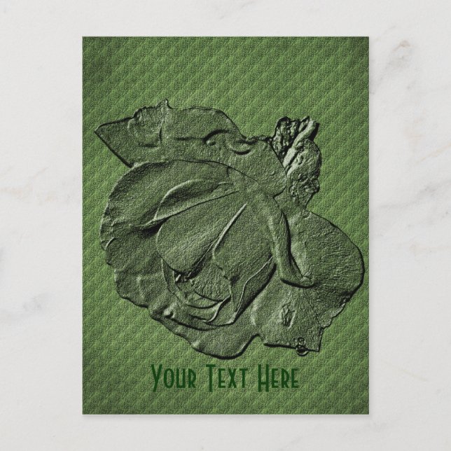 Grüne Rose Blumenmuster individuell anpassbare Pos Postkarte (Vorderseite)