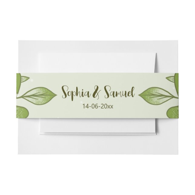 Grüne Rose Blumenzettel Einladungsbanderole (Vorderseite Beispiel)