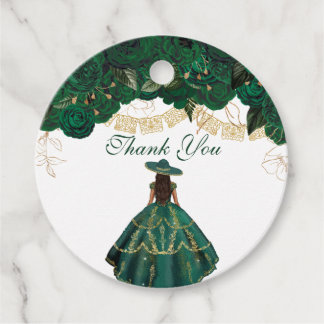 Grüne Rose Elegante Flora Charro Quinceanera Geschenkanhänger