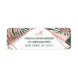 Grüne Rose Gold Tropical Palm Tree Blätter Hochzei