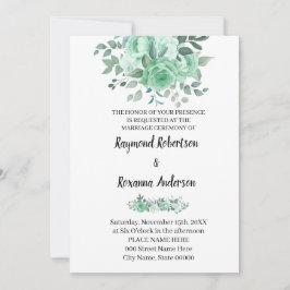 Grüne Rose Hochzeit Country Chic Einladung