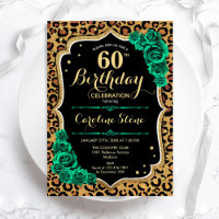 Grüne Rose Leopard Print 60. Geburtstag