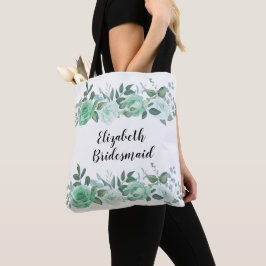 Grüne Rose Personalisiert Bridesmaid Totasche Tasche