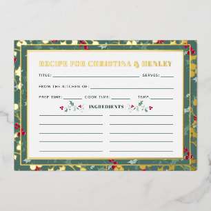 Grüne rote Beeren Saisonkarte Folieneinladung