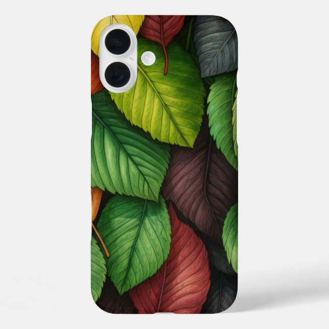 GRÜNE ROTE GOLD-HERBSTLAUBE iPhone 16 PLUS HÜLLE (Rückseite)