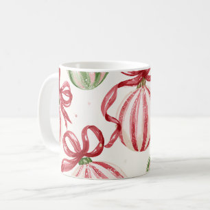 Grüne rote Weihnachtsbirnen Bänder Kaffeetasse