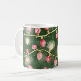 Grüne rote Weihnachtslichter Kaffeetasse