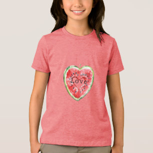 Grüne Rotherz-Wassermelone Tri-Blend Shirt
