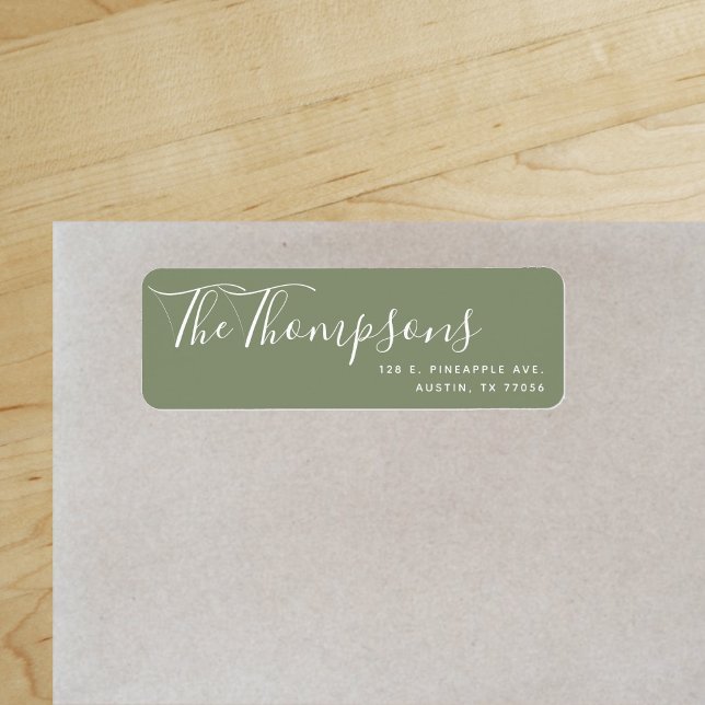 Grüne Rücksendeadresse für benutzerdefinierte Fami ("Everyday is abundantly beautiful." 
Sincerely Best Wishes from Lucky Design World)