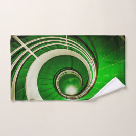 Grüne Rundtreppe Badhandtuch Set