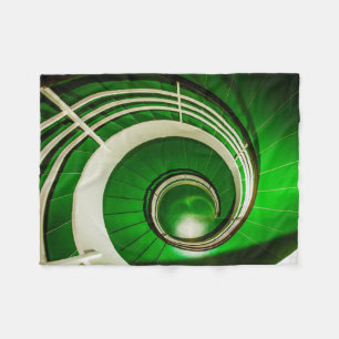 Grüne Rundtreppe Fleecedecke