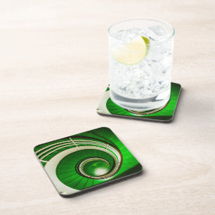 Grüne Rundtreppe Getränkeuntersetzer