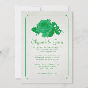 Grüne Rustikale Blume/Hochzeitseinladungen Einladung