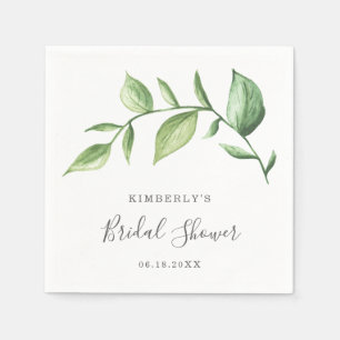 Grüne Rustikale Elegante Botanisches Brautparty Serviette