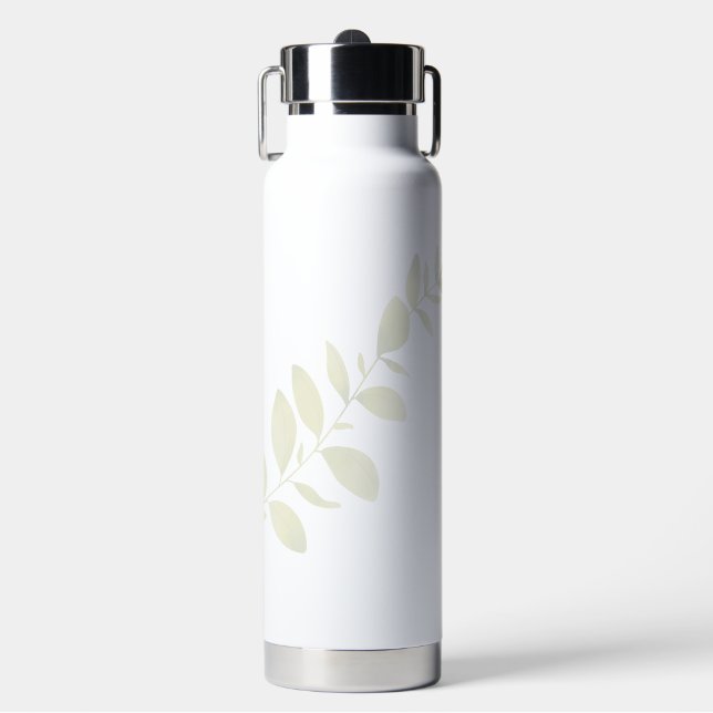Grüne Rustikale Hochzeit der Wasserfarben Trinkflasche (Vorderseite)