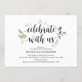 Grüne rustikale Hochzeitsfeier Probe Einladung