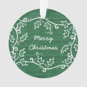 Grüne rustikale Holly-Akrylverzierung Ornament