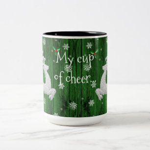 Grüne rustikale Weihnachtsmann-Tasse Zweifarbige Tasse