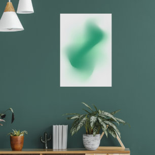 Grüne Salbei Aura Blob Minimalistische Abstrakte K Poster
