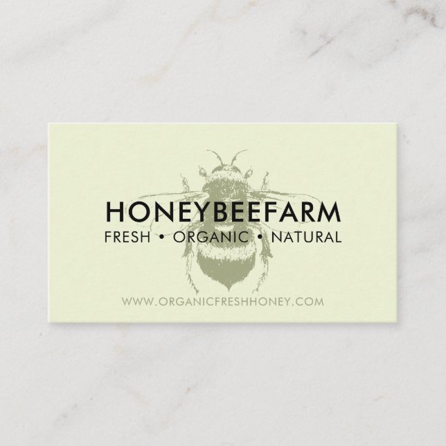 Grüne saubere, einfache Hummel Bienenmilch Visitenkarte (Vorderseite)