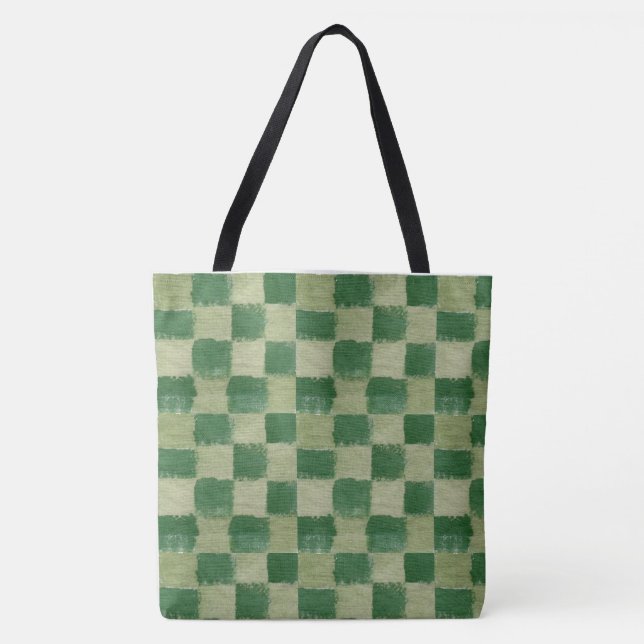 Grüne Schachbretttasche Tasche (Vorderseite)