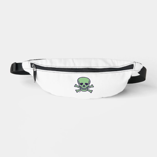 Grüne Schädel Bauchtasche weiß (Vorderseite)