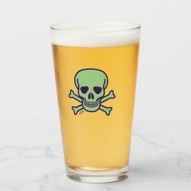 Grüne Schädelglasscheibe Glas (Vorne (Gefüllt))