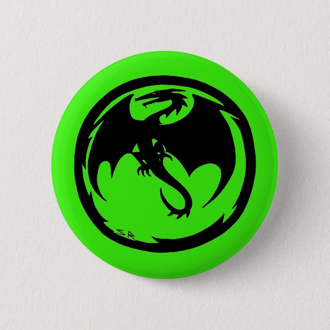 grüne Schaltfläche für Schwarzen Drachen Button (Vorderseite)