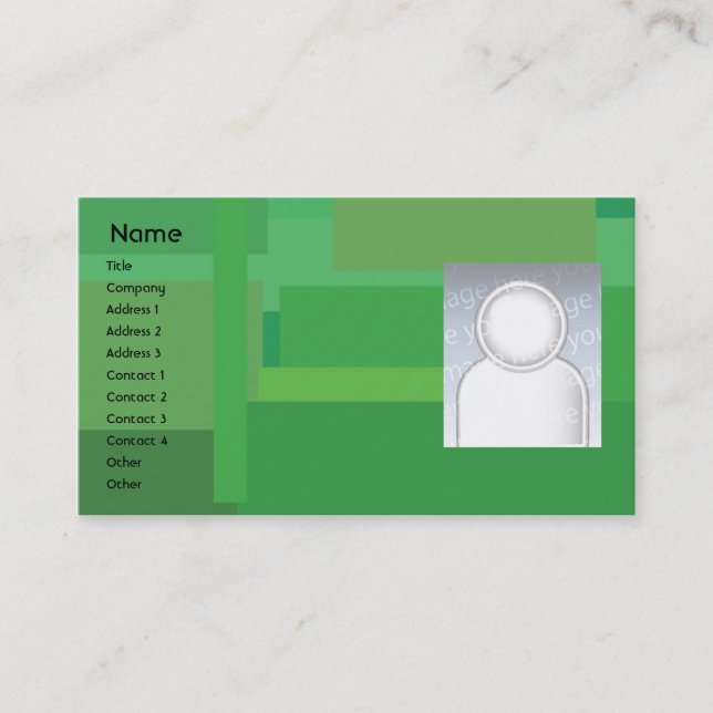 Grüne Schatten - Geschäft Visitenkarte (Vorderseite)