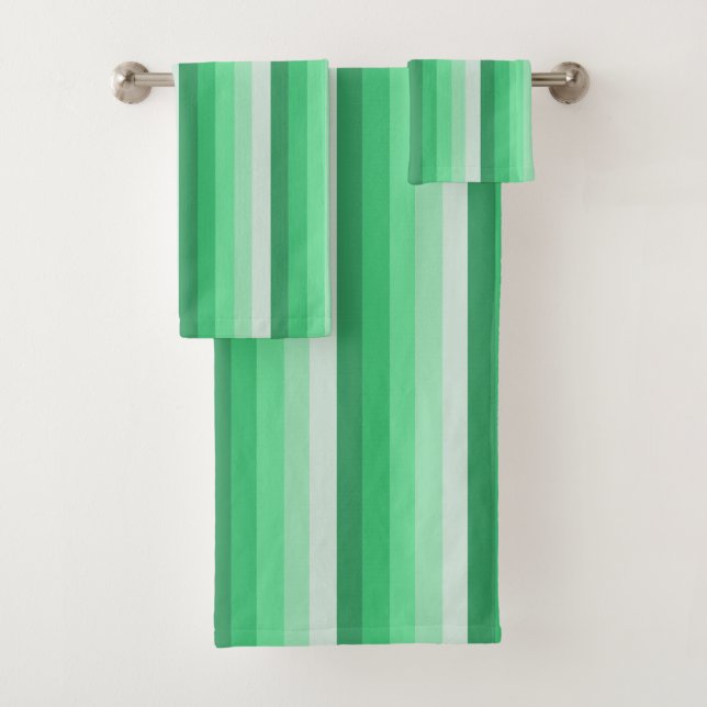 Grüne Schattenstreifen Badhandtuch Set (Insitu)