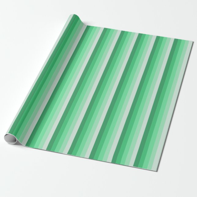 Grüne Schattenstreifen Geschenkpapier (Ungerollt)