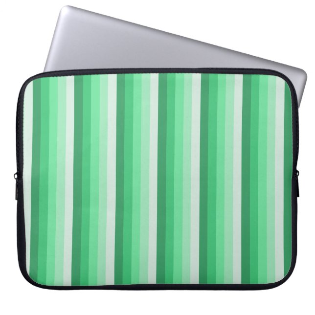 Grüne Schattenstreifen Laptopschutzhülle (Vorderseite)