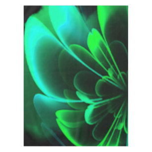 Grüne Schattierungen Stilisierte Blume Half Coroll Tischdecke