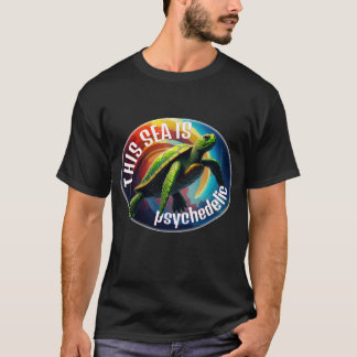 Grüne Schildkröte im astralen Flugzeug schweben T-Shirt