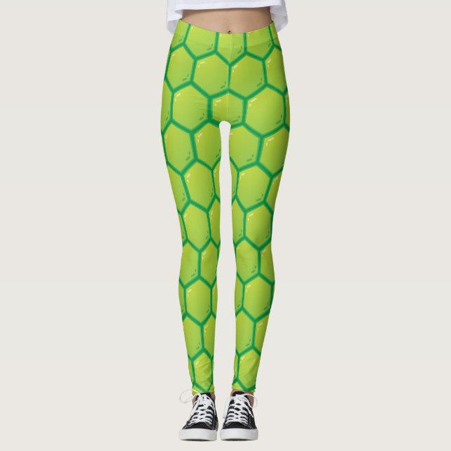 Grüne Schildkröte-Muschel-Leggings Leggings (Vorderseite)