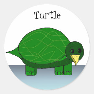 Grüne Schildkröte Runder Aufkleber