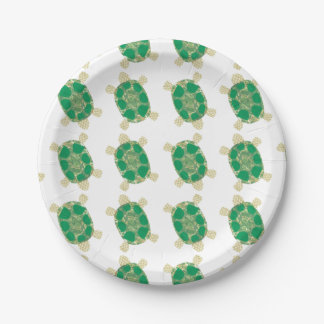 Grüne Schildkröte-Teller Pappteller