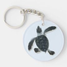Grüne Schildkrötehatchlings-Schlüsselanhänger