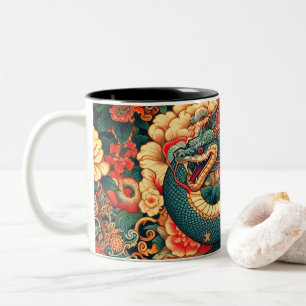 Grüne Schlange Blume Zweifarbige Tasse