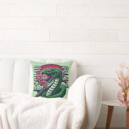 Grüne Schlange Kissen